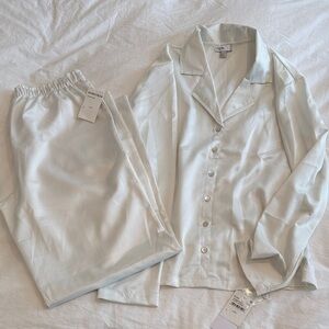 White Satin Pajama Set